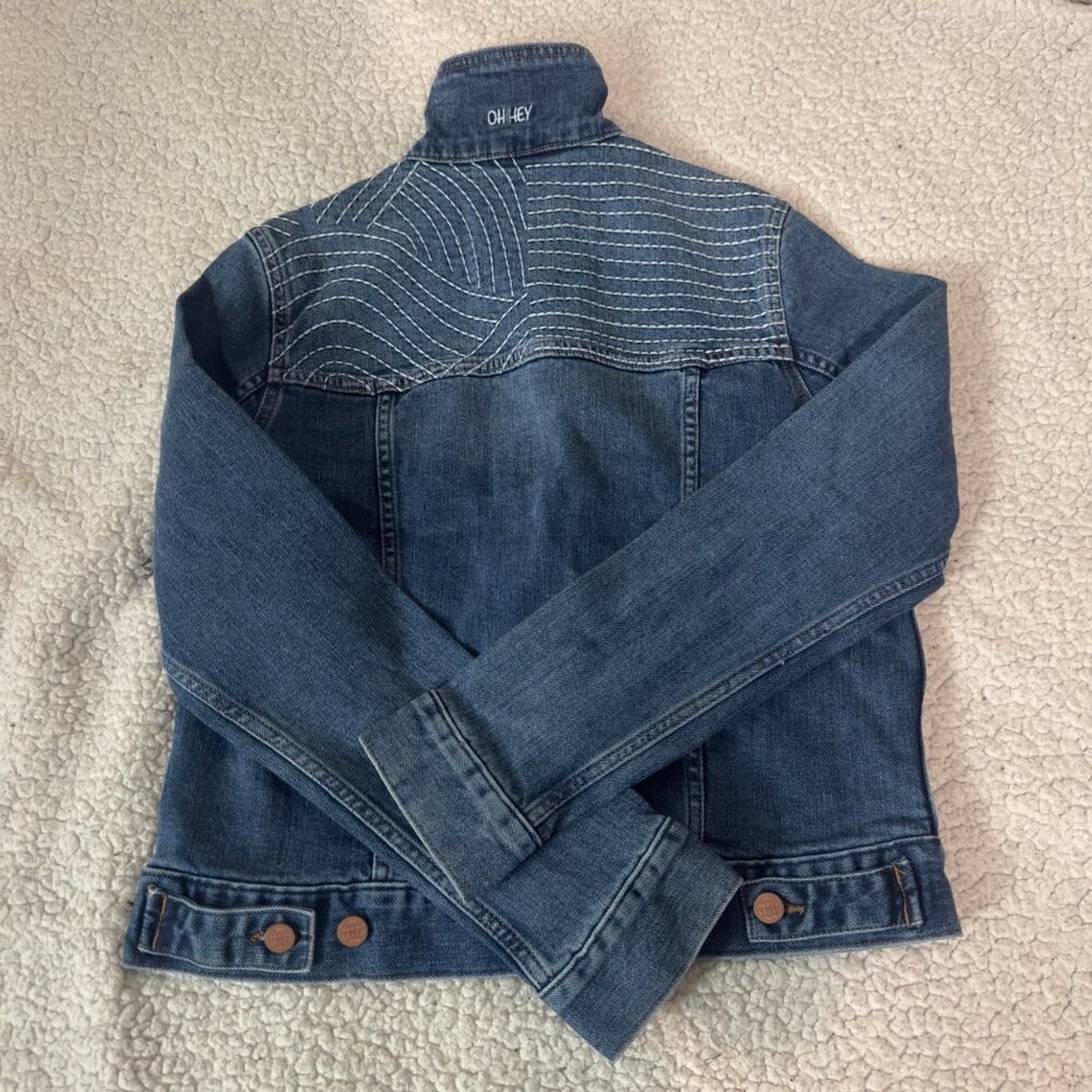 Marine Layer Small Womens Denim Jacket With Embroidered Detail new blue color - Picture 2 of 12